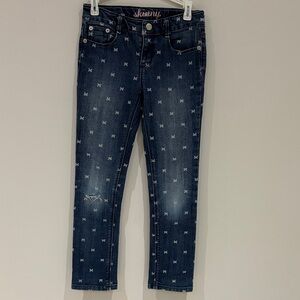 Gymboree Dark Blue Kids Jeans with White Pattern